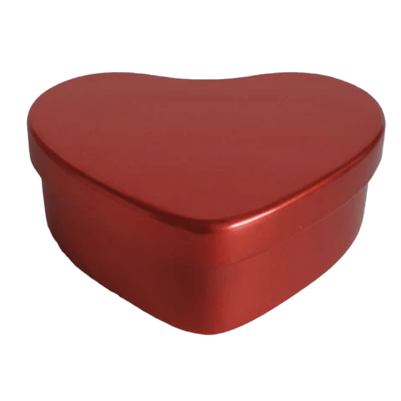 Heart-shaped Seed Tin in Red